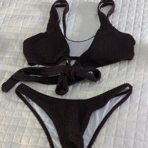 SHEIN Dark Brown Bikini Set